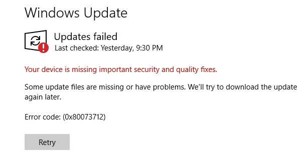 Windows 10 update problems