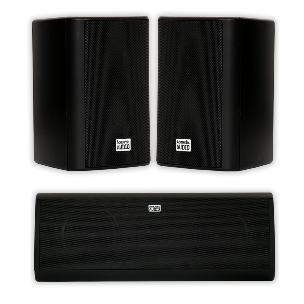 Acoustic Audio AA321W White Bookshelf Pair Mountable Indoor Speakers 400 Watts